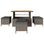 vidaXL Ensemble de salle à manger pour jardin 4 Pièces Gris Poly rotin