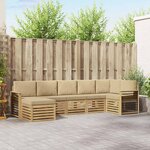 vidaXL Ensemble de canapés d'extérieur 7 Pièces Blanc et Beige