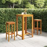vidaXL Ensemble de bar de jardin 3 Pièces Bois d'acacia solide