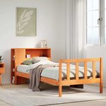 vidaXL Lit bibliothèque sans matelas cire marron 75x190 cm bois massif