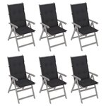 vidaXL Chaises inclinables de jardin 6 Pièces avec coussins Bois d'acacia