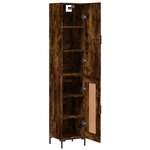 vidaXL Buffet haut Chêne fumé 34 5x34x180 cm Bois d'ingénierie