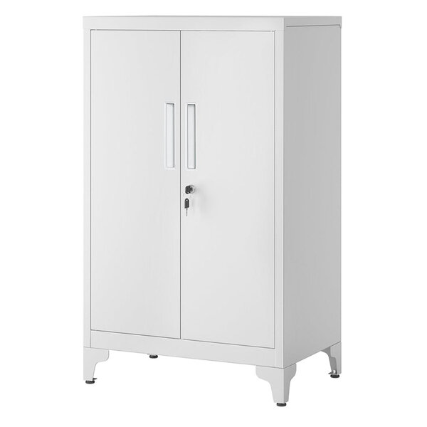 Caisson de bureau placard polyvalent armoire de bureau à 2 portes 40 x 60 x 90 cm verrouillable meuble de rangement en acier pour bureau salon noir 12_0004832