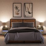 vidaXL Tables de chevet murales avec lumières LED 2 Pièces chêne sonoma