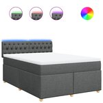 vidaXL Sommier à lattes de lit avec matelas Gris foncé 140x190cm Tissu