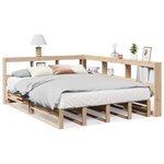 vidaXL Lit bibliothèque sans matelas 140x190 cm bois de pin massif