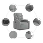 vidaXL Fauteuil inclinable électrique Gris clair Tissu