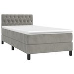 vidaXL Sommier à lattes de lit et matelas Gris clair 90x190 cm Velours