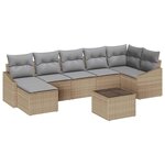 vidaXL Ensemble de canapé de jardin 8 Pièces Beige et Gris clair