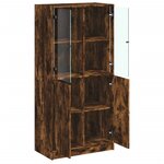 vidaXL Buffet haut avec portes chêne fumé 68x37x142 cm bois ingénierie