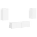 vidaXL Ensemble meuble TV 4 Pièces Blanc brillant Bois d'ingénierie