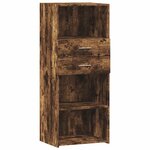 vidaXL Buffet haut chêne fumé 50x42 5x124 cm bois d'ingénierie