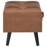 vidaXL Tabouret de rangement 40 cm Marron Similicuir