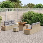 vidaXL Ensemble de canapé de jardin 9 Pièces Beige et Gris clair