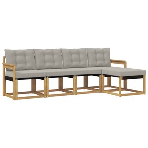 vidaXL Ensemble de canapés d'extérieur 5 pc Blanc et gris clair