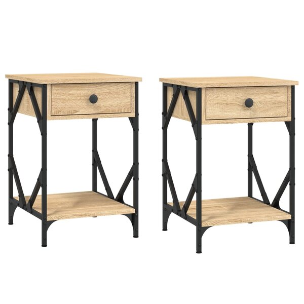 vidaXL Tables de chevet 2Pièces chêne sonoma 40x42x60cm bois d'ingénierie