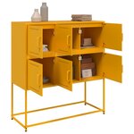 vidaXL Buffet jaune moutarde 100 5x39x107 cm acier laminé à froid
