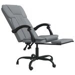 vidaXL Fauteuil inclinable de bureau Gris clair Tissu