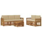 vidaXL Ensemble de canapés d'extérieur 6 pc Naturel et Beige