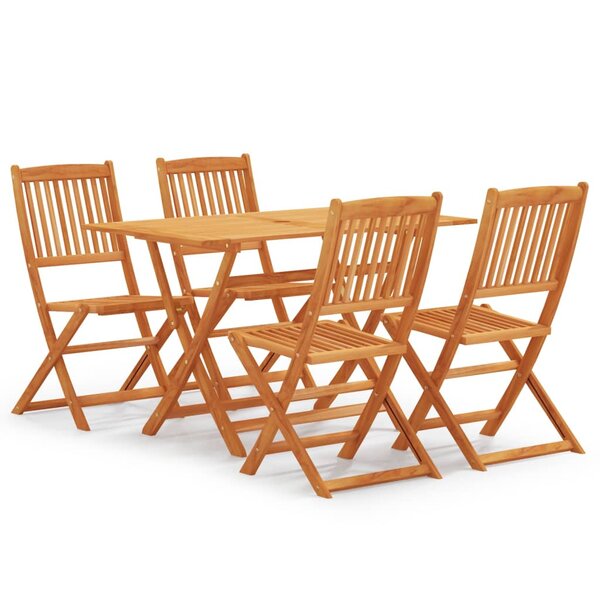 vidaXL Ensemble à manger d'extérieur pliable 5 Pièces Bois d'eucalyptus