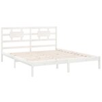 vidaXL Cadre de lit sans matelas blanc 160x200 cm bois massif