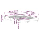 vidaXL Cadre de lit sans matelas sonoma gris 140x200 cm
