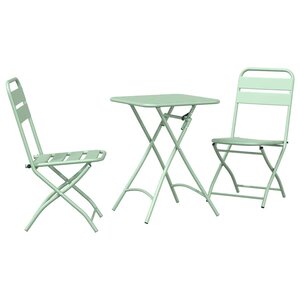 vidaXL Ensemble bistrot 3 Pièces Vert menthe clair Acier