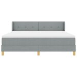 vidaXL Lit à Ressorts avec matelas Gris clair 180 x 200 cm tissu
