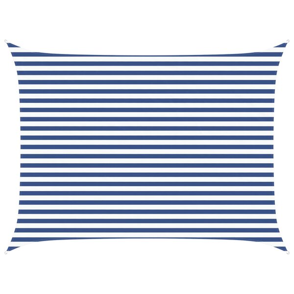 vidaXL Voile d'ombre Bleu et Blanc 4 × 3 m 100   polyester Oxford