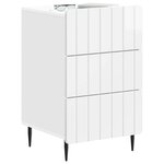 vidaXL Cabinet de chevet avec tiroir Blanc brillant 43 x 41 x 68 cm
