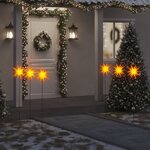 vidaXL Lumières de Noël avec piquets 3 Pièces LED pliable jaune 35 cm