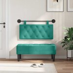 vidaXL Tête de lit suspendue Avec lumière LED Turquoise Velours