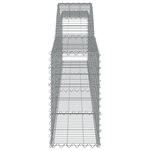 vidaXL Paniers à gabions arqués 3 Pièces 400x30x60/80 cm Fer galvanisé