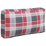 vidaXL Coussins de palette 3 Pièces carreaux rouges tissu