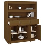 vidaXL Buffet haut Marron miel 89x40x116 5 cm Bois massif de pin