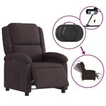 vidaXL Fauteuil inclinable électrique Marron foncé Tissu