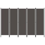 vidaXL Cloison de séparation 5 panneaux Anthtracite 250x180 cm