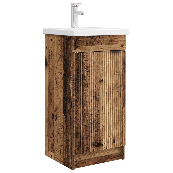 vidaXL Meuble de salle de bain avec évier Bois ancien