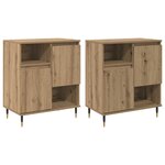 vidaXL Buffets 2 Pièces chêne artisanal 120 x 35 x 70 cm
