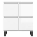 vidaXL Buffets 3 Pièces blanc brillant bois d'ingénierie