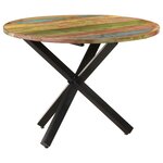 vidaXL Table à dîner ronde 100x100x75 cm Bois de récupération massif
