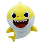 Baby Shark - Peluche sonore Baby Shark 30 cm - peluche musicale - bébé requin - jaune