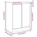 vidaXL Buffet chêne artisanal 57x34x76 cm bois d'ingénierie