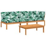 vidaXL Salon palette de jardin avec coussins 3Pièces bois d'acacia massif