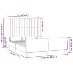 vidaXL Cadre de lit avec tête de lit Gris clair 140x190 cm Tissu