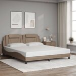 vidaXL Cadre de lit avec LED sans matelas cappuccino 180x200 cm
