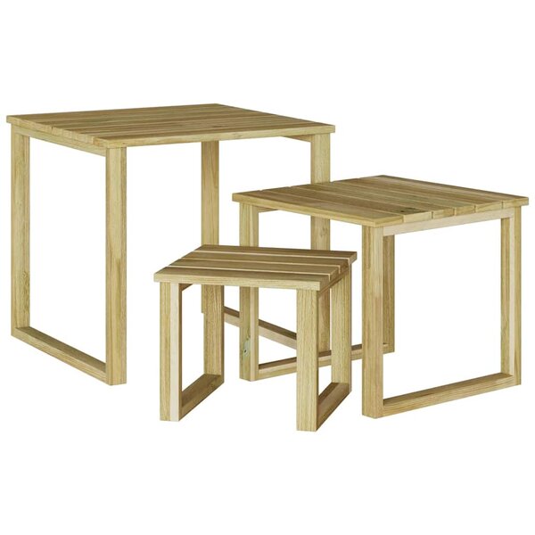 vidaXL Table de Bain de Soleil Marron 50.5 x 50 x 46 cm Pin imprégné