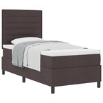 vidaXL Lit à ressorts avec matelas Marron foncé 80 x 200 cm tissu