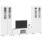 vidaXL Ensemble meuble TV avec tiroir FLORIN Blanc Bois d'ingénierie