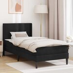 vidaXL Cadre de lit avec matelas Noir 90 x 190 cm Velours
